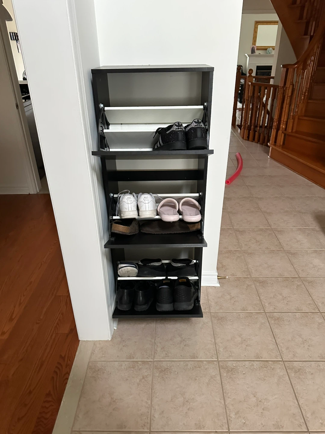 2 Black 3-Tier Shoe Cabinet - photo 2