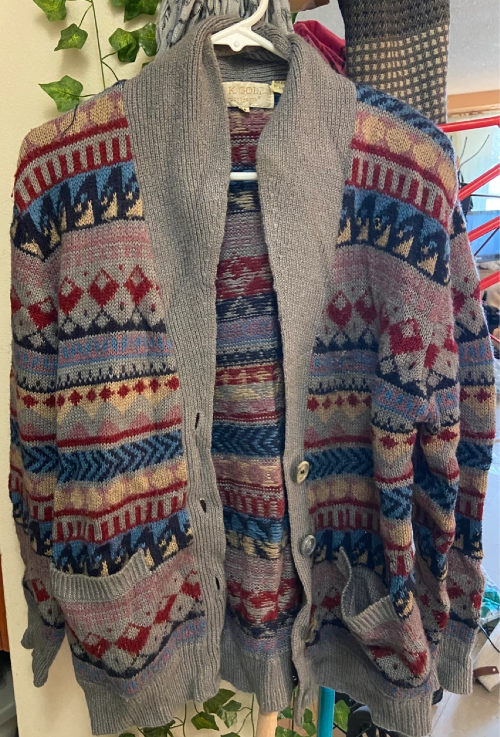 K. GOLZ Geometric Pattern Cardigan