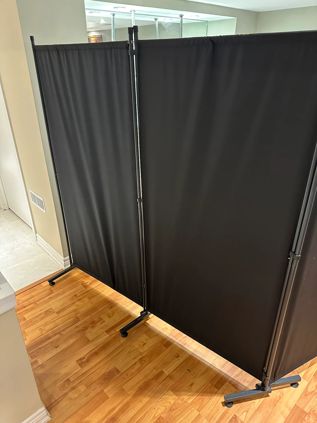 Black 3-Panel Room Divider Screen