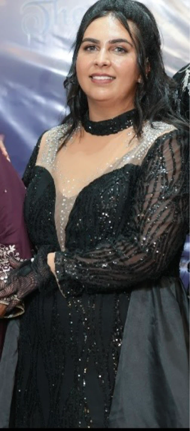 Black Sequin Evening Gown with Train - photo 5