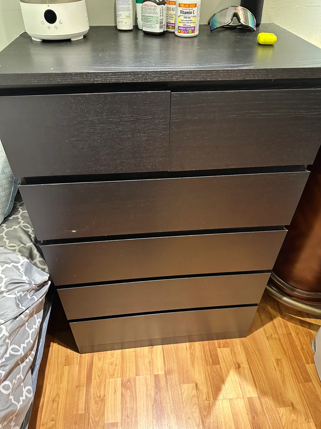 Dark Brown 6-Drawer Dresser