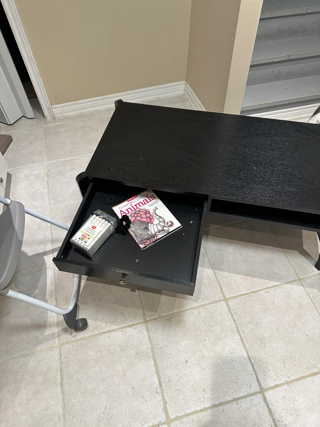 Black Coffee Table with Drawer - photo 2