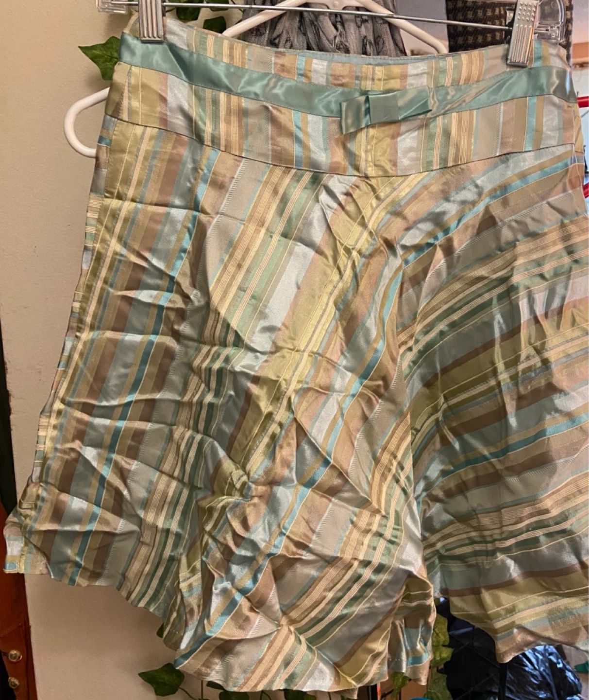Striped Satin Skirt