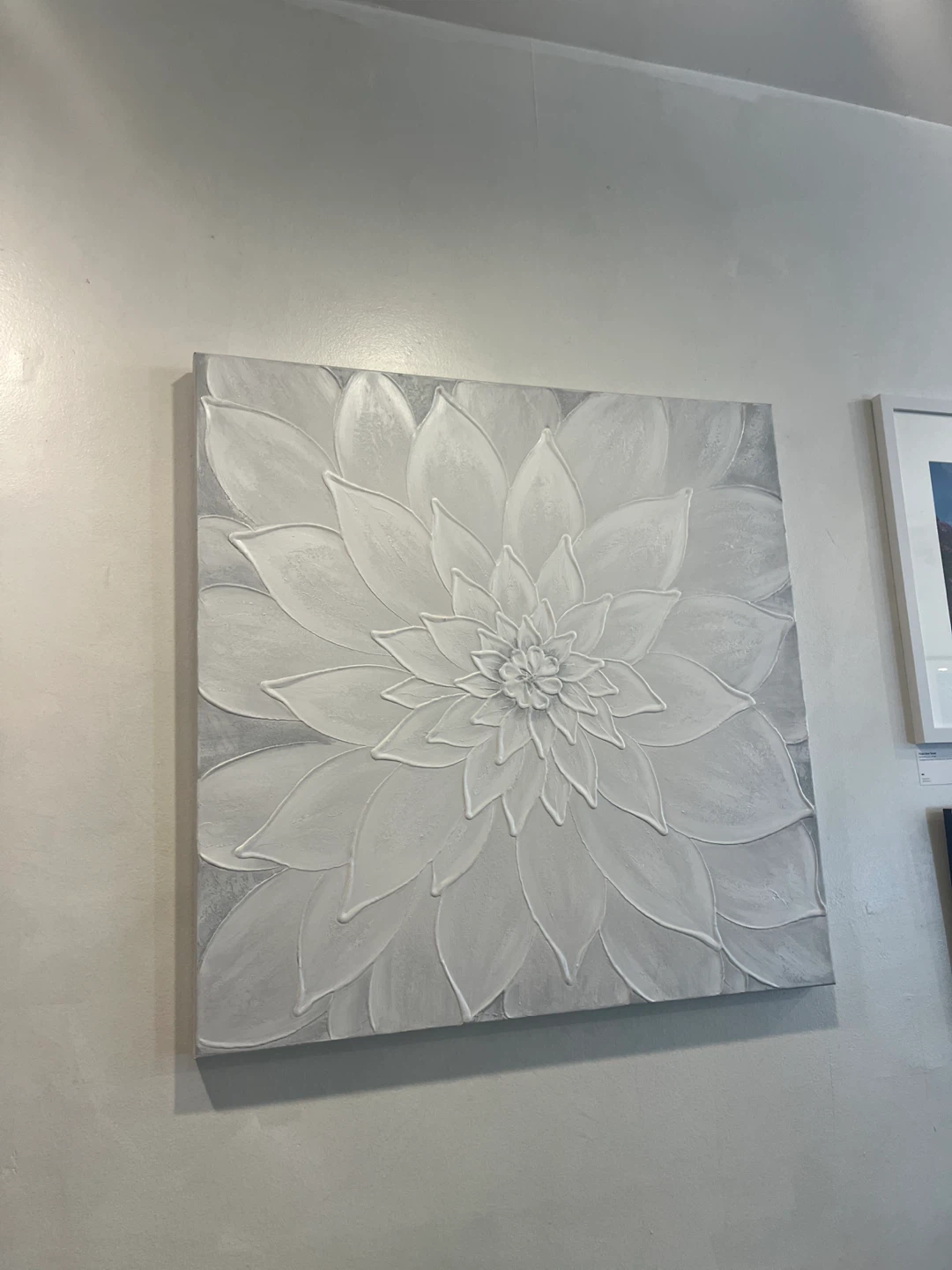 Textured White Flower Wall Art Canvas - photo 3