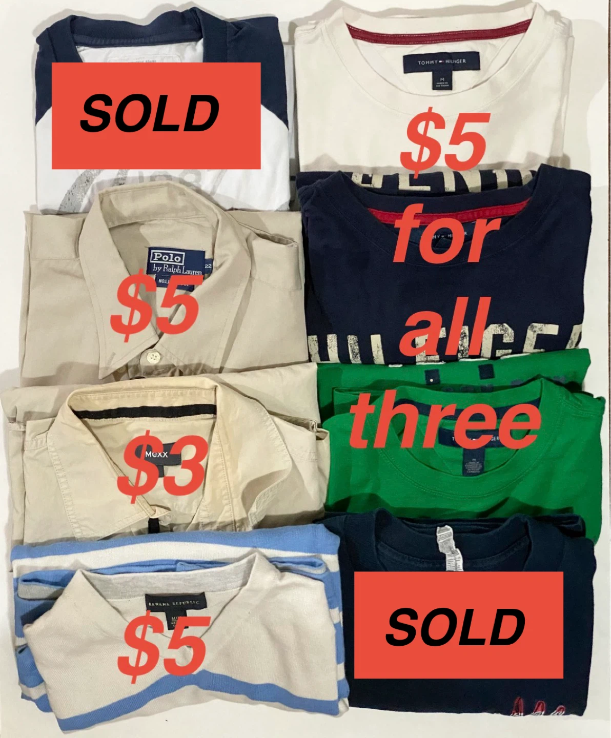 Various Assorted Mens’ Shirts