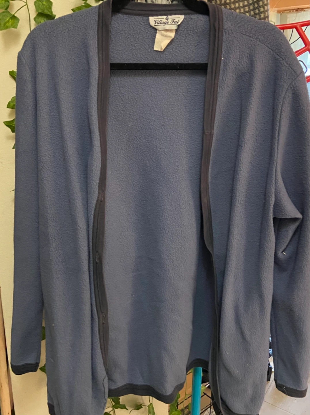 Village Fair Blue Fleece Cardigan