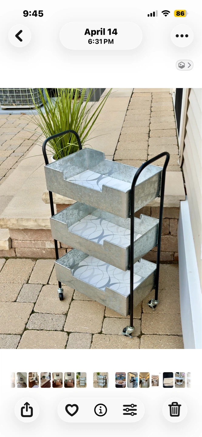THREE TIER METAL CART