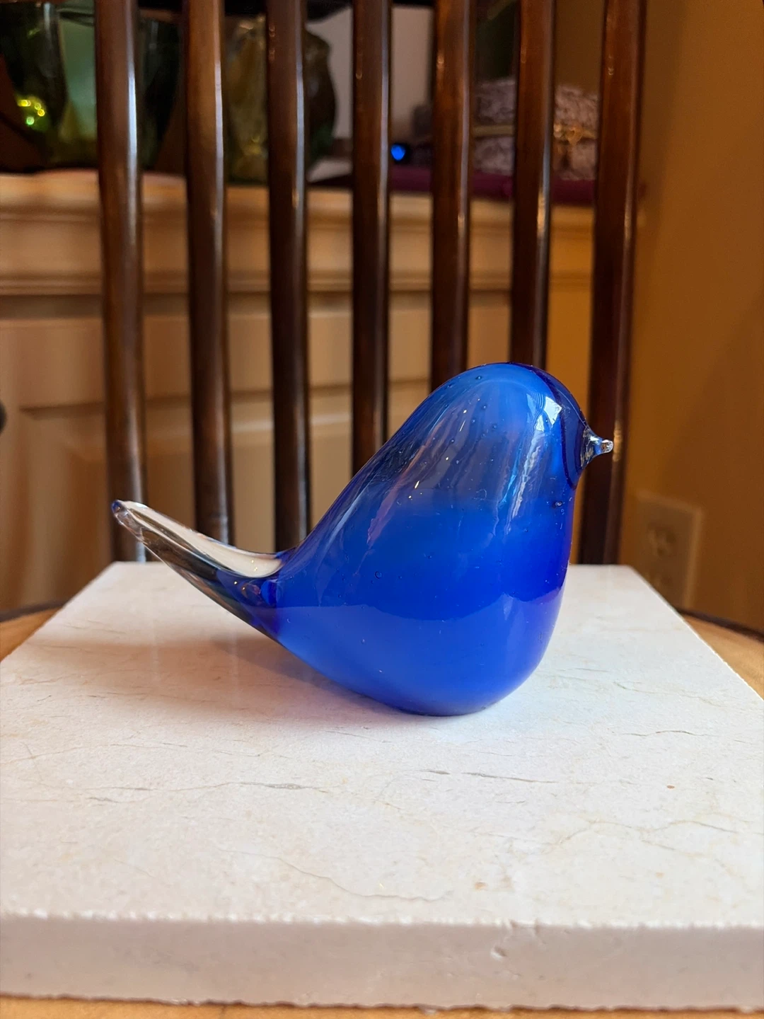 Cobalt Blue Glass Bird Figurine/Paperweight