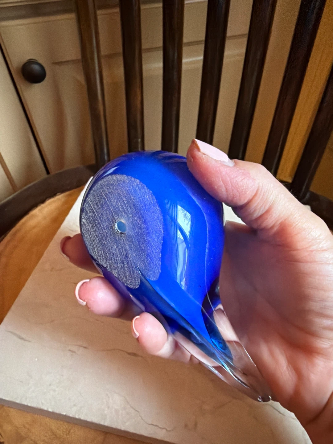 Cobalt Blue Glass Bird Figurine/Paperweight - photo 4