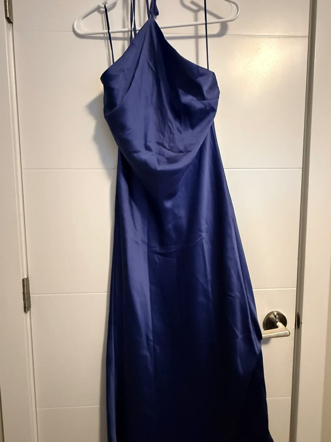 DYNAMITE Blue Halter Neck Satin Dress - Size M - photo 4