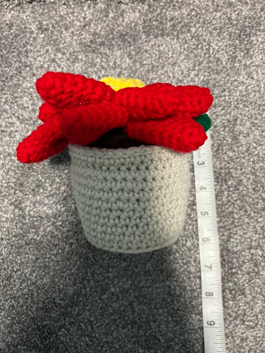 Crocheted Poinsettia Plant Decoration - photo 4