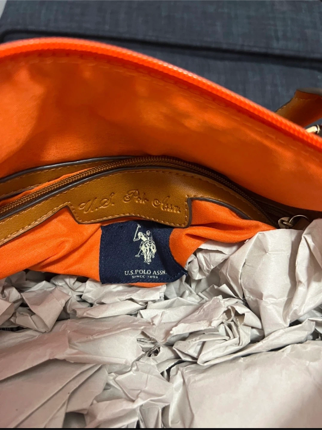 U.S. Polo Assn. Orange Satchel Bag with Strap - photo 2