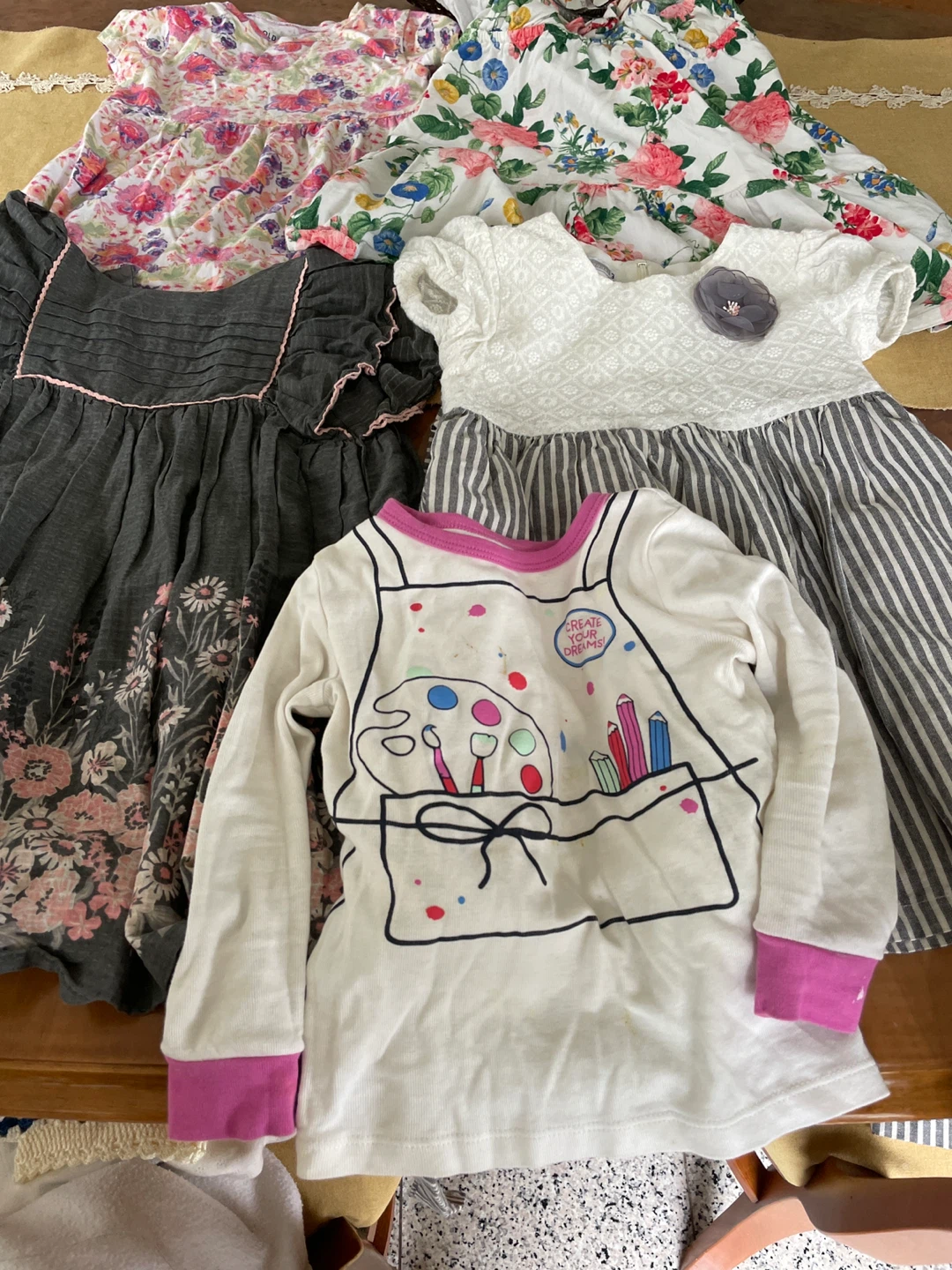 Kids Dresses and Long Sleeve Shirt