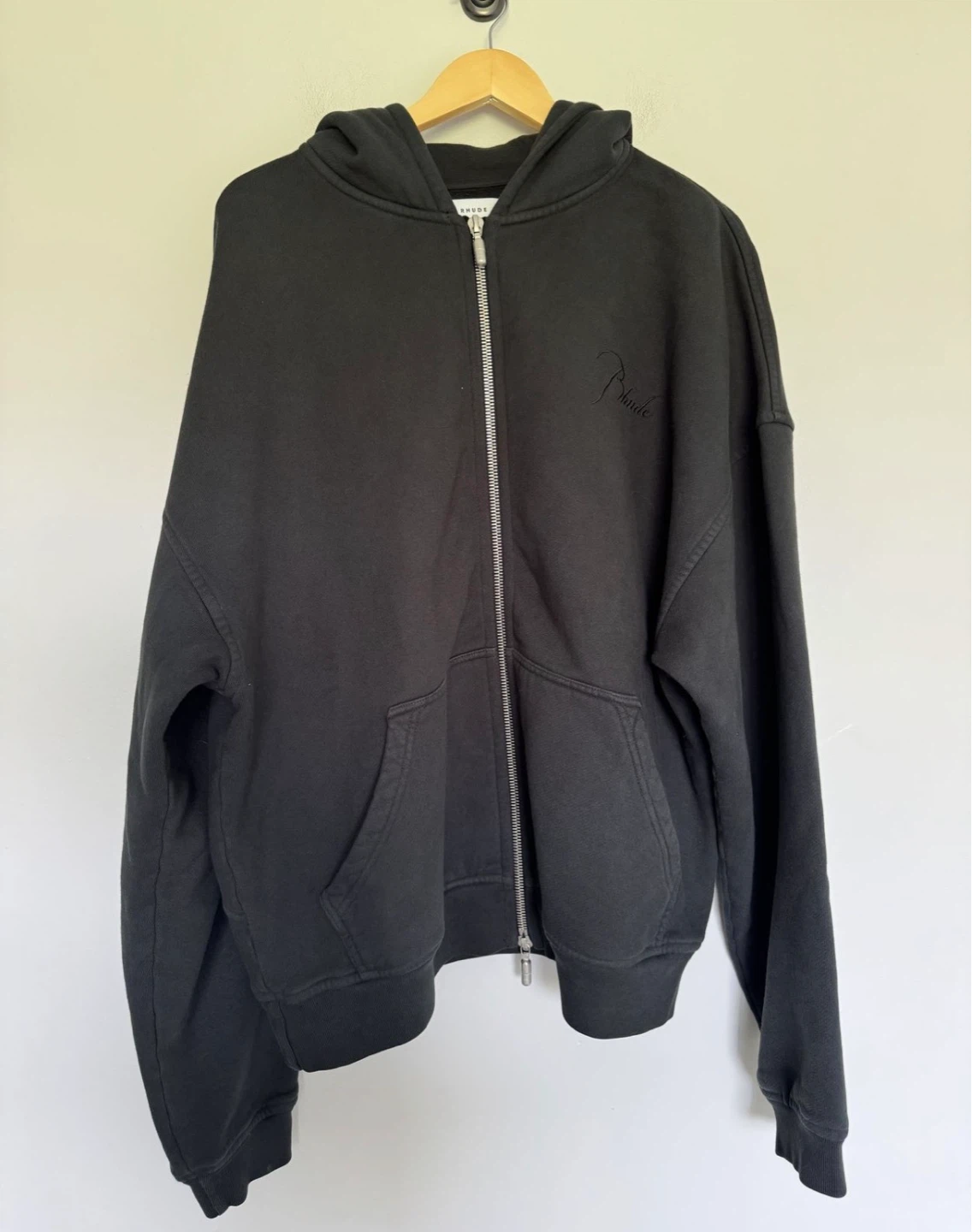Rhude Black Zip-Up Hoodie - photo 2