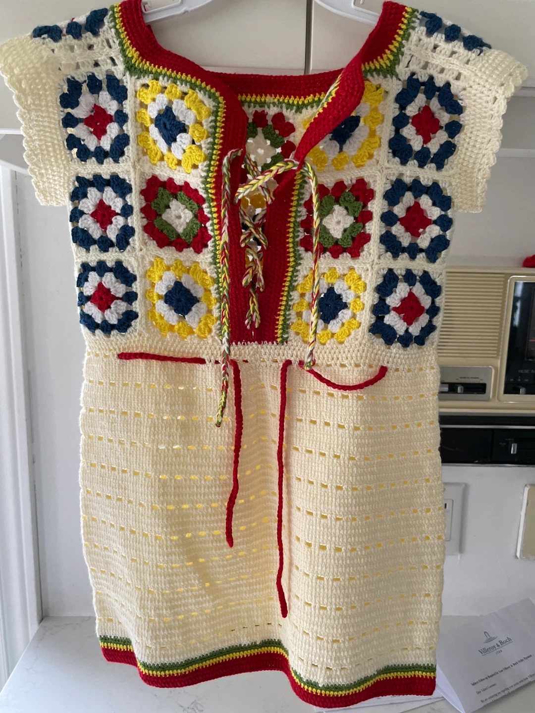 Handmade Crochet Granny Square Dress