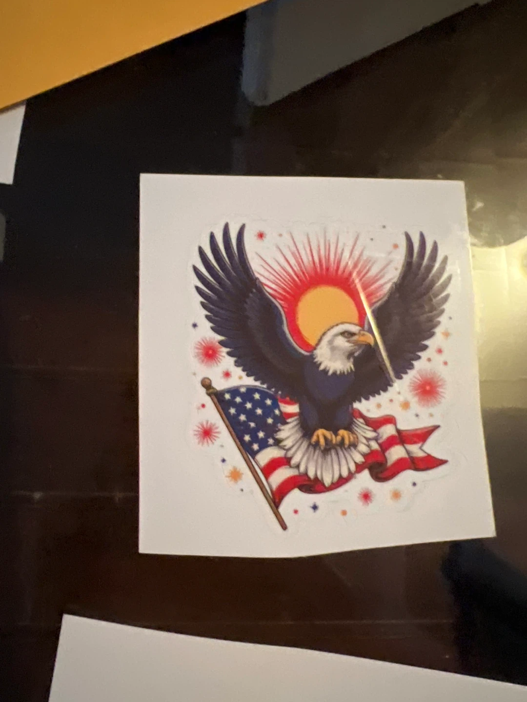 Patriotic Eagle and Flag decal Sticker