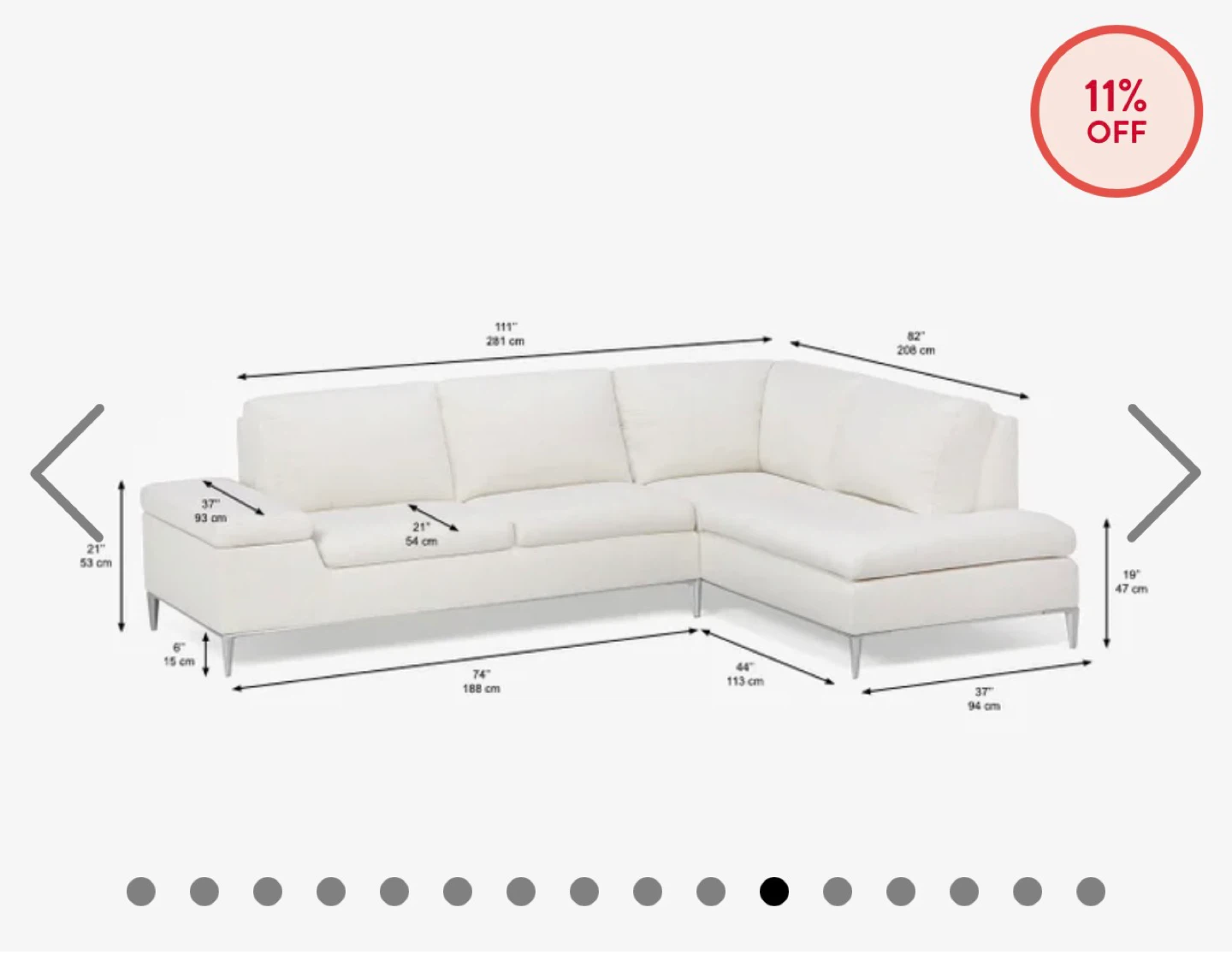 White Sectional Sofa - photo 3