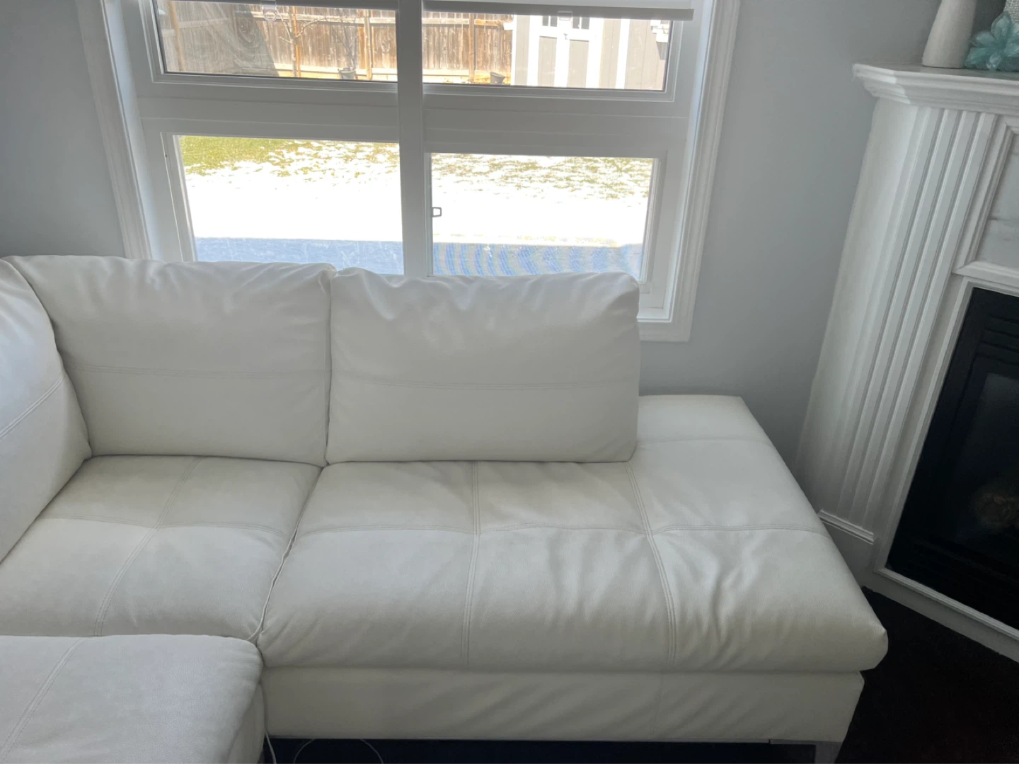 White Sectional Sofa - photo 2