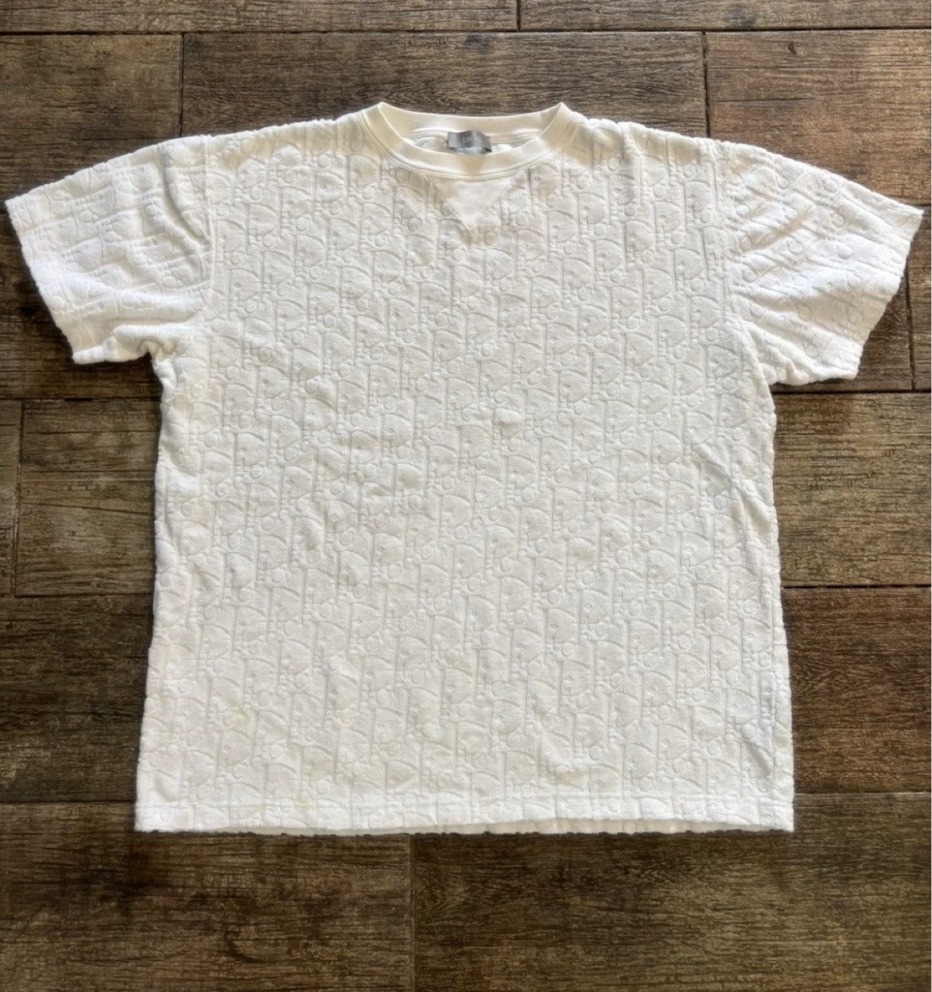 Christian Dior White Monogram Towelling T-Shirt