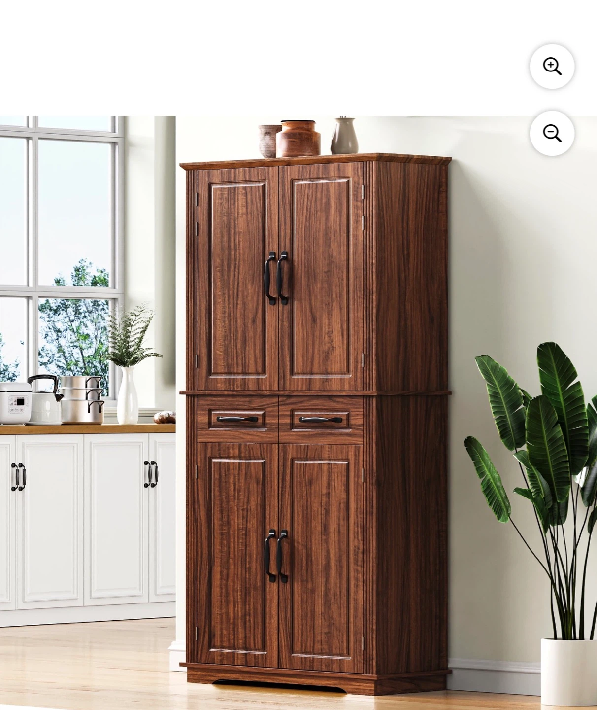 Large Wooden Kitchen Pantry Cabinet with 2 Drawers - photo 3