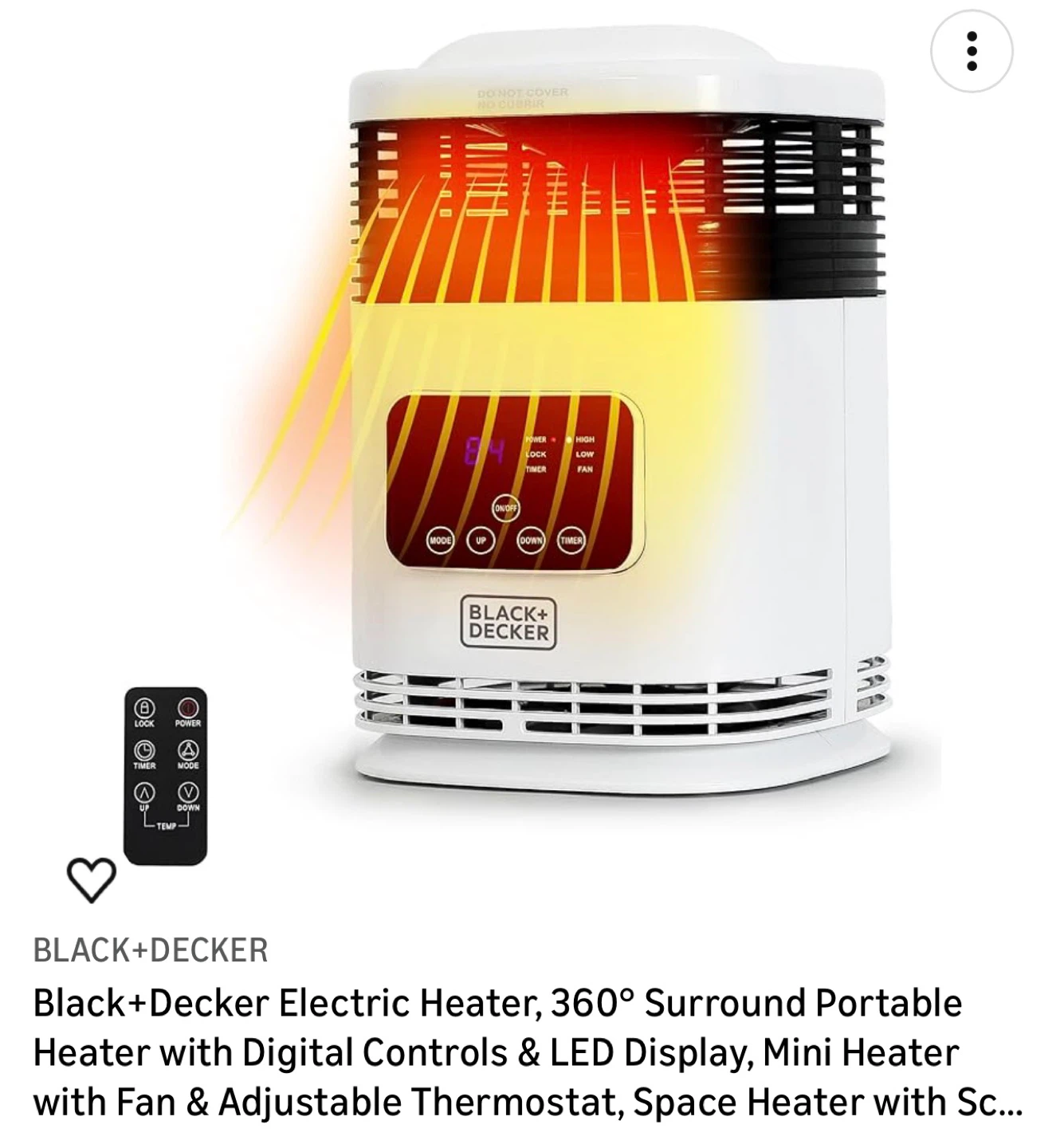 Black+Decker Electric Heater with Remote