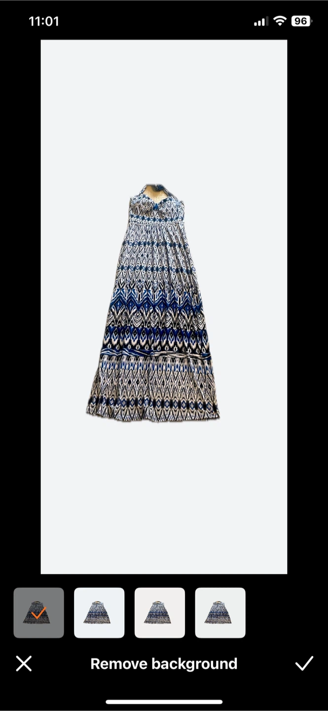 Blue & White Pattern padded on the breast Halter Maxi Dress