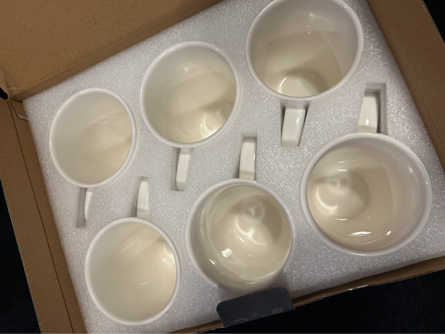 Coffee Mug 6pc Set - White Porcelain