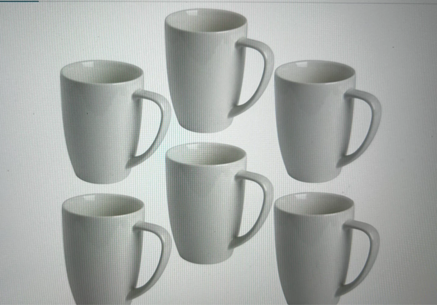 Coffee Mug 6pc Set - White Porcelain - photo 3