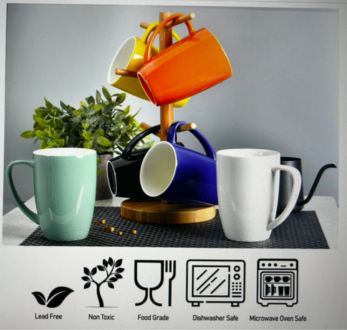 Coffee Mug 6pc Set - White Porcelain - photo 5