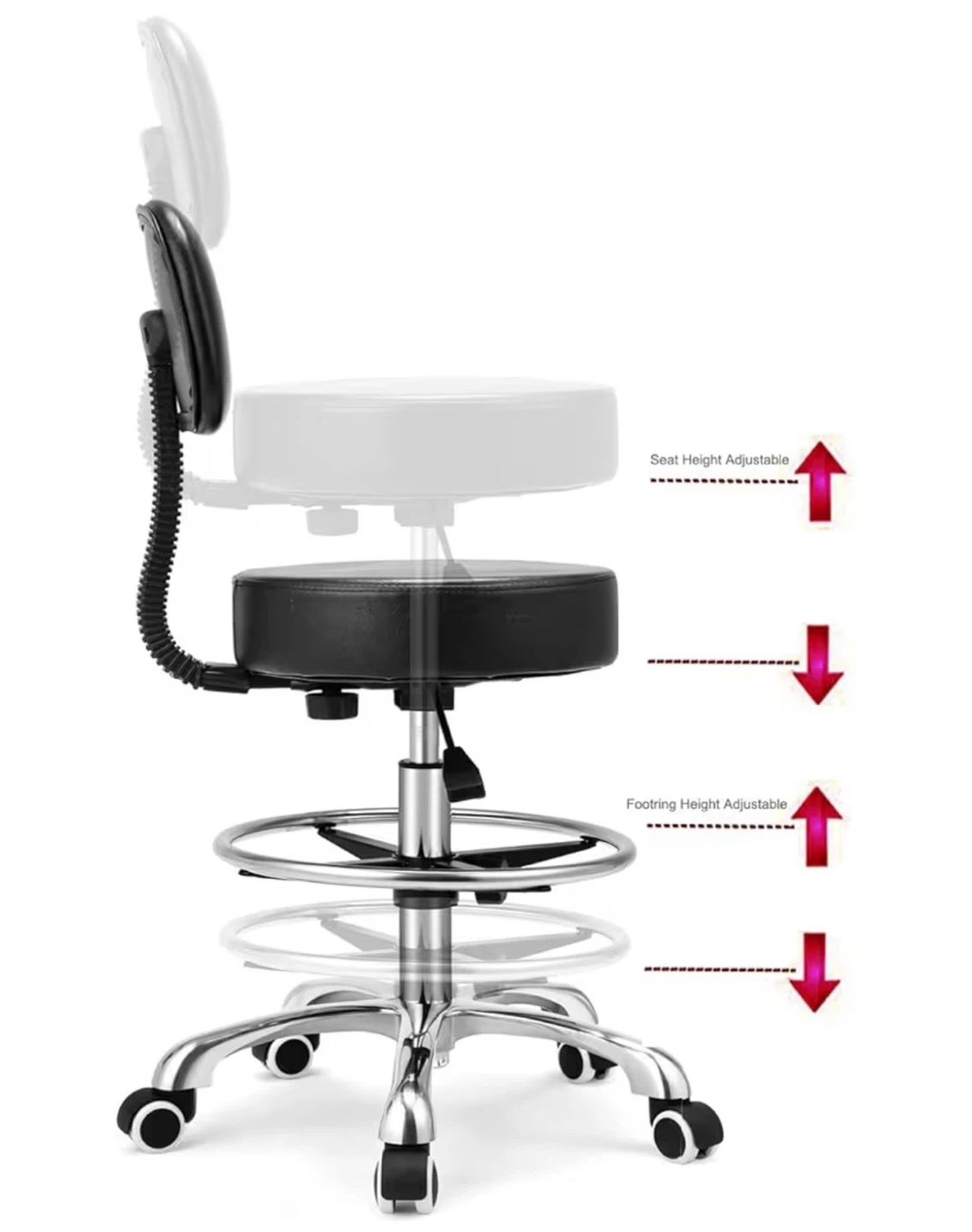 Like New Rolling Swivel Adjustable Stool or Office Chair
