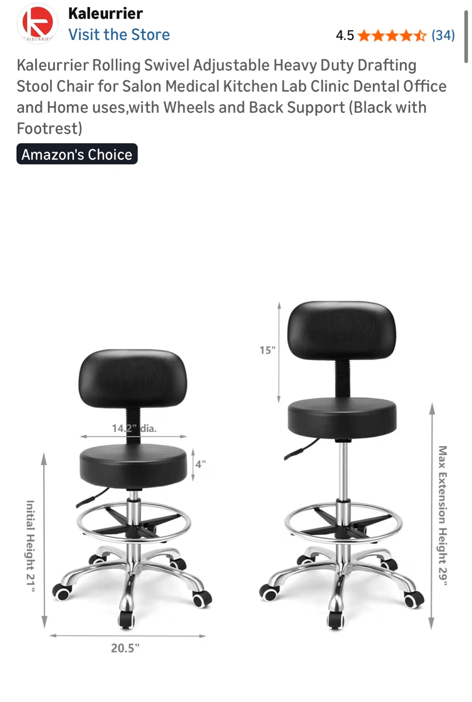 Like New Rolling Swivel Adjustable Stool or Office Chair - photo 3