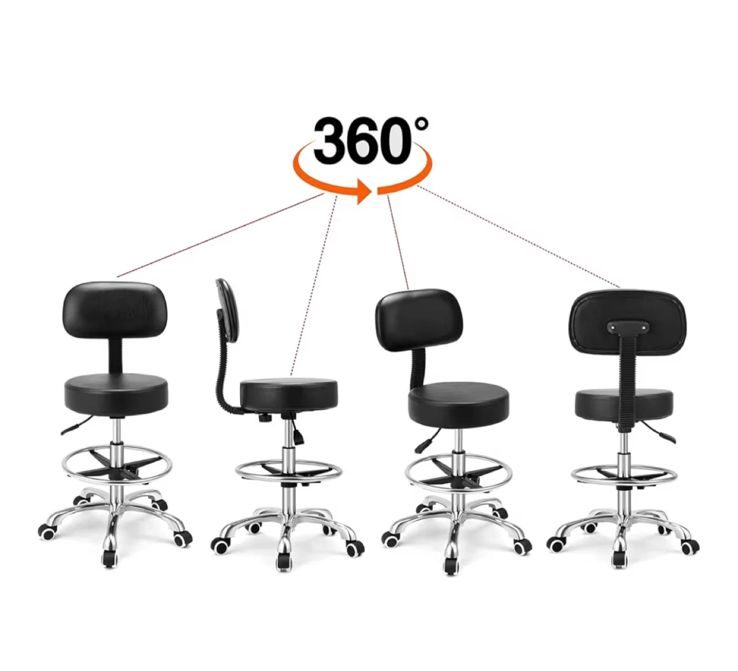 Like New Rolling Swivel Adjustable Stool or Office Chair - photo 4
