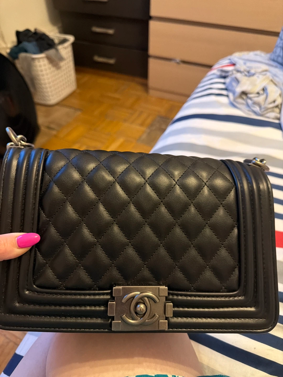 Chanel Black Quilted Lambskin Medium Classic Flap Bag