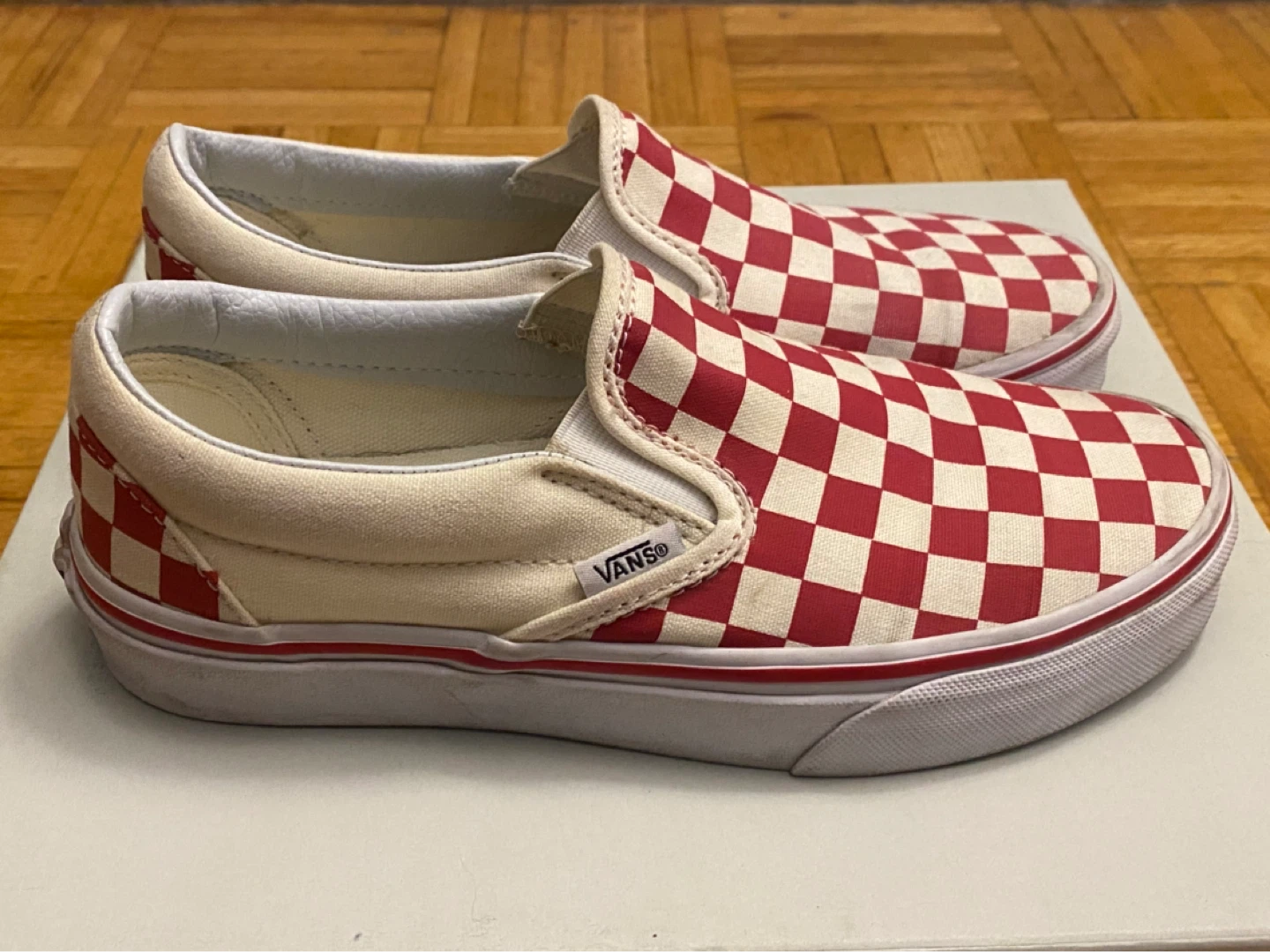 Vans Classic Slip-On Red Checkerboard Shoes - photo 2