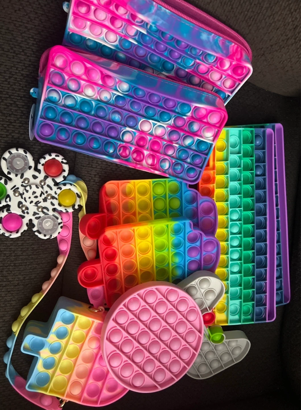Bundle of Pop It Fidget Toys and Pencil Cases