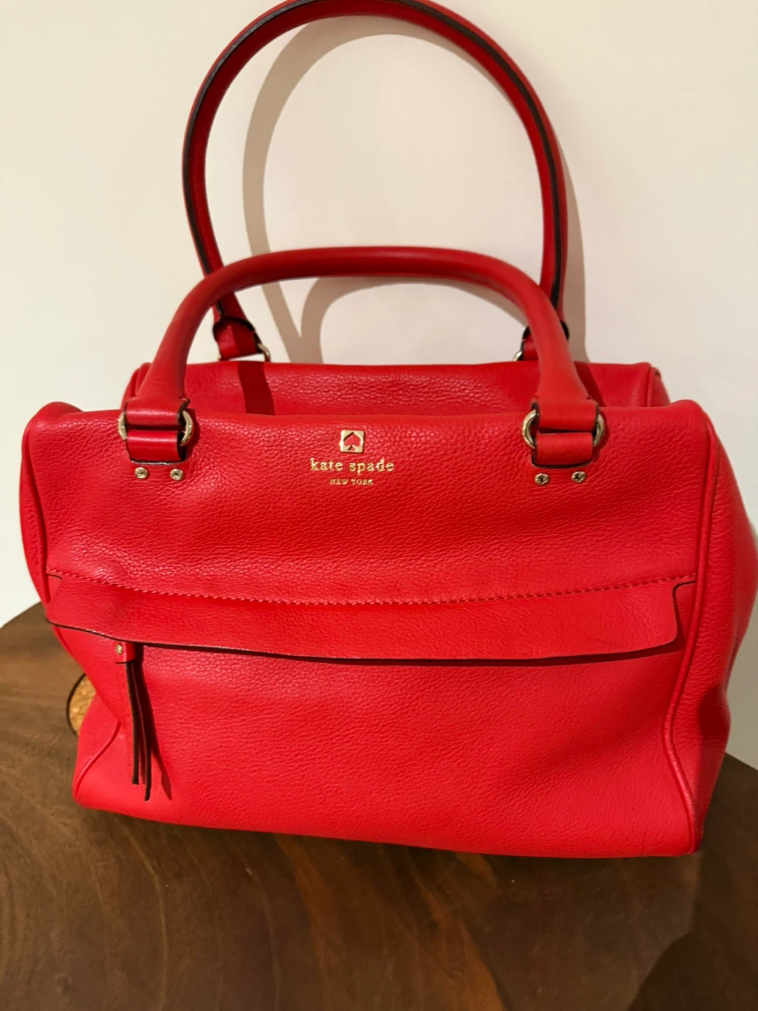 Kate Spade Red Leather Satchel Handbag
