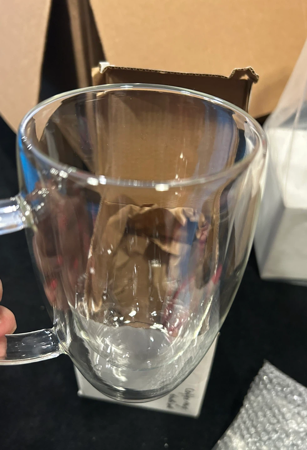 Set of 2 - Double Wall Glass Mug 450ml - photo 3