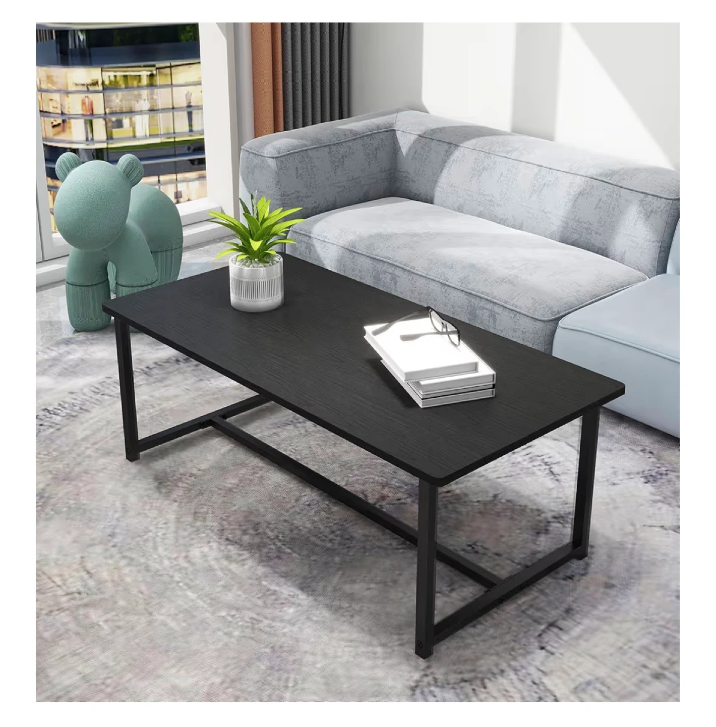 Black Rectangular Coffee Table - photo 2