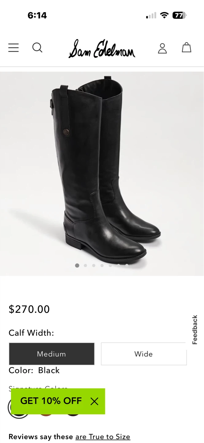 Sam Edelman Black Leather Riding Boots - Size 8.5M