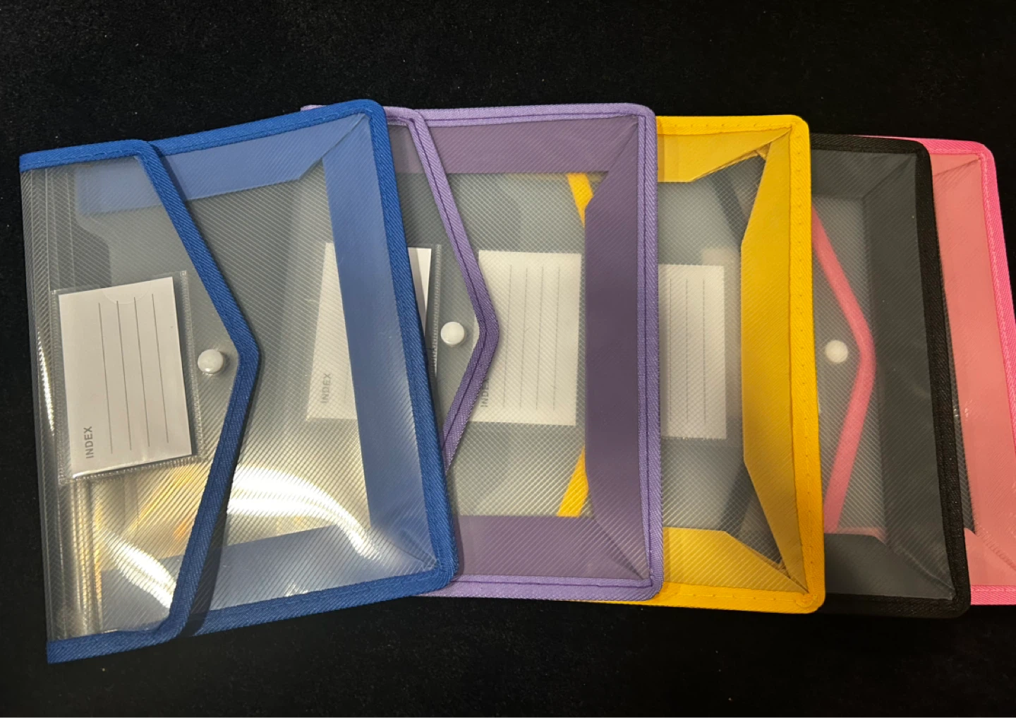 Set of 5 Plastic Document Envelopes - A5