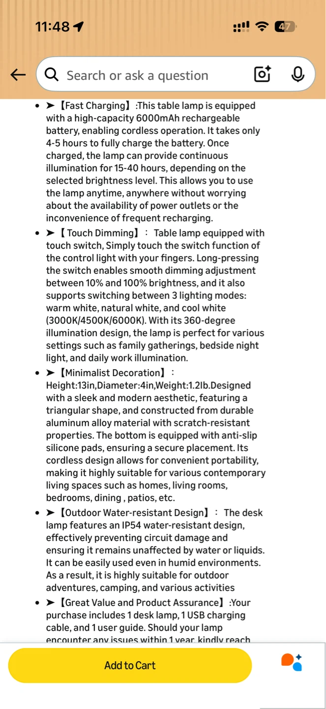 Cordless LED Table Lamp - photo 4