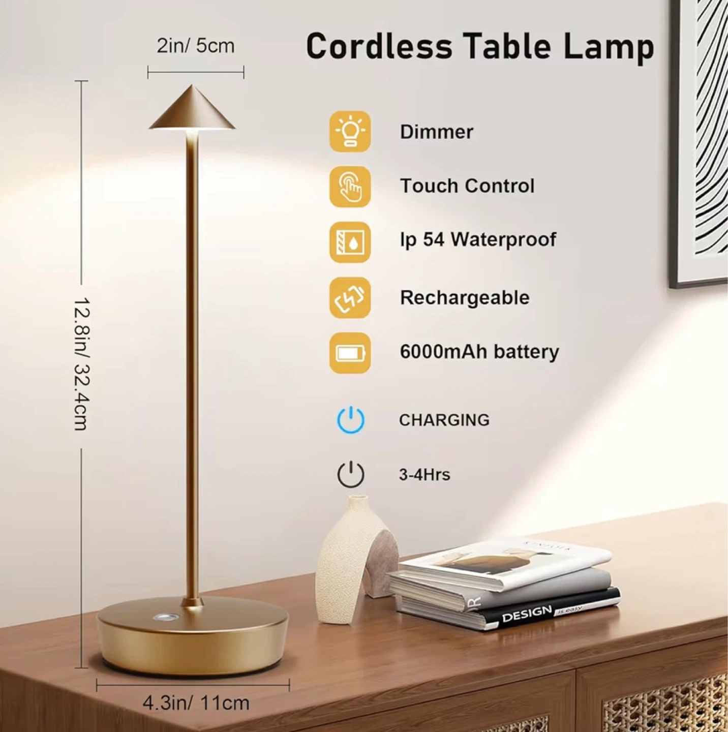 Cordless LED Table Lamp