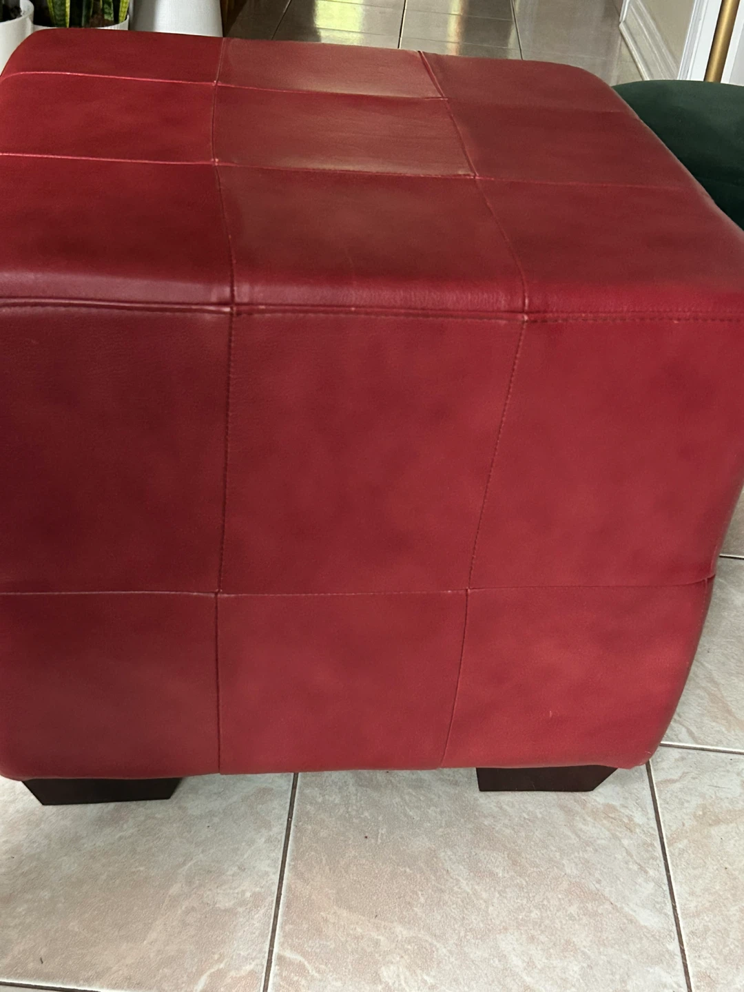 Legacy Leather International Inc. Red Ottoman Footstool - photo 3