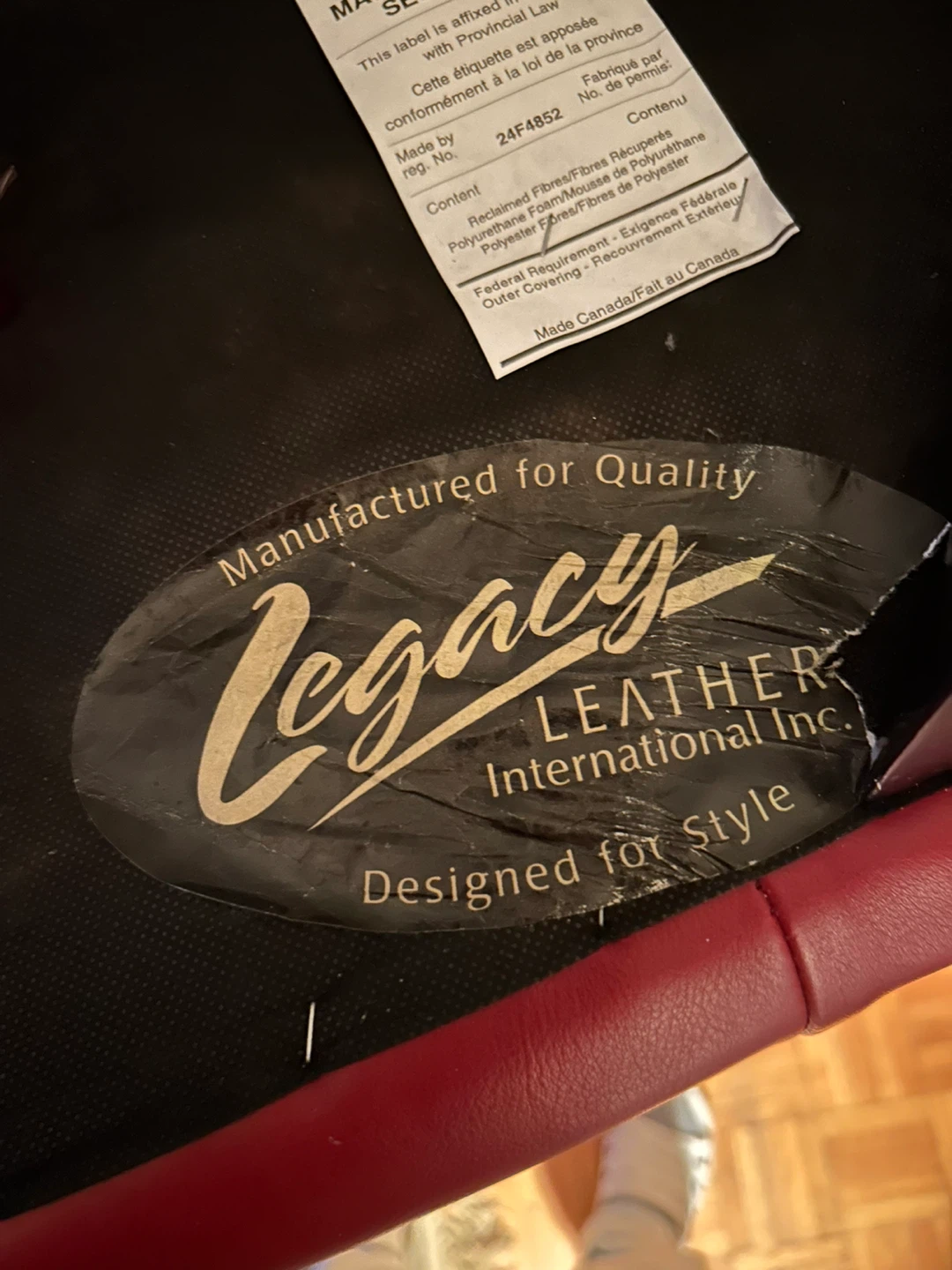 Legacy Leather International Inc. Red Ottoman Footstool - photo 4