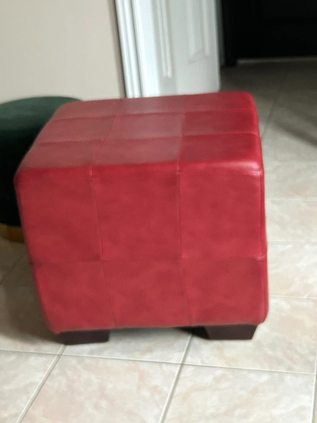 Legacy Leather International Inc. Red Ottoman Footstool