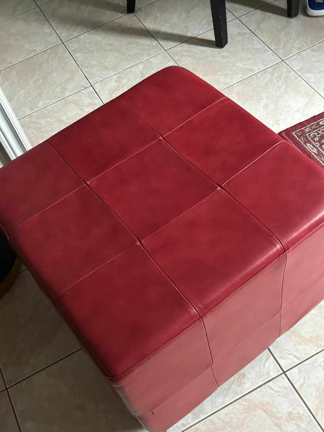 Legacy Leather International Inc. Red Ottoman Footstool - photo 2