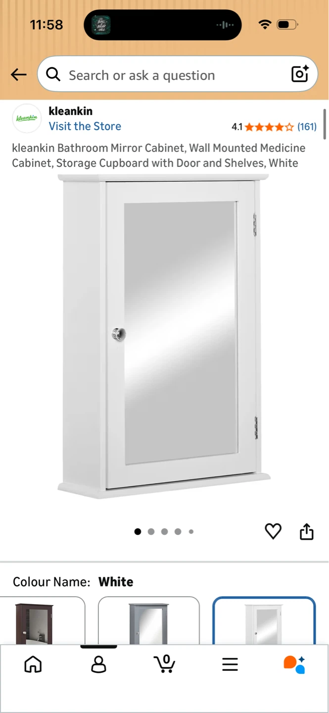 KleanKin White Bathroom Mirror Medicine Cabinet