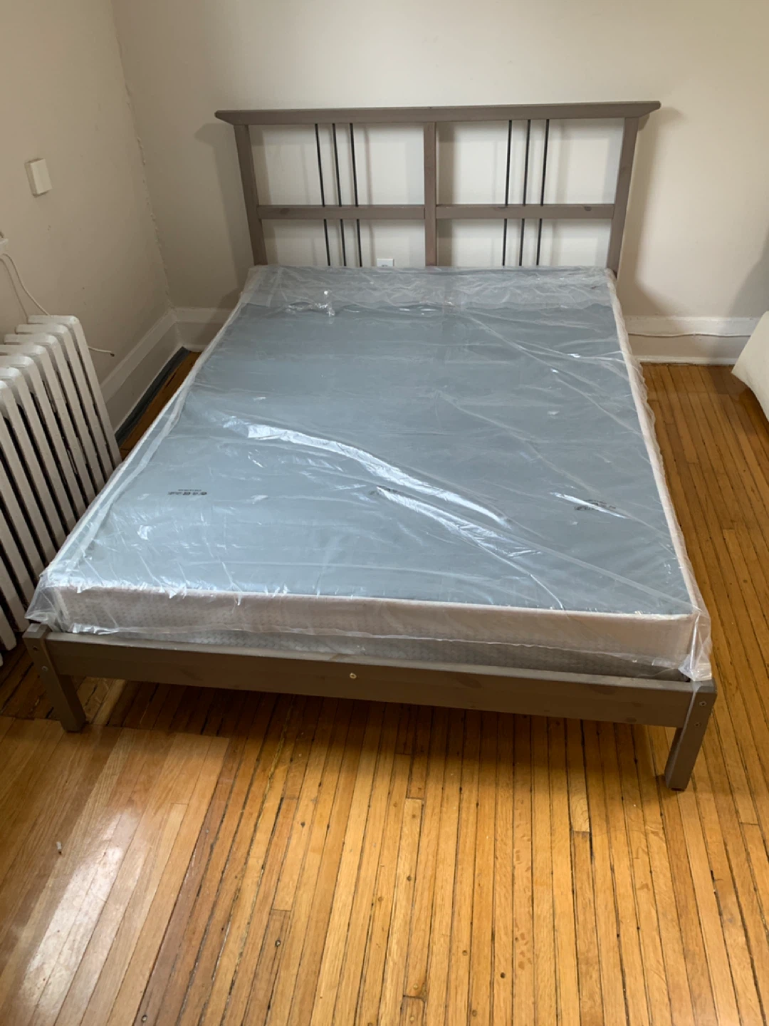 Grey Double Bed Frame with Headboard - photo 2