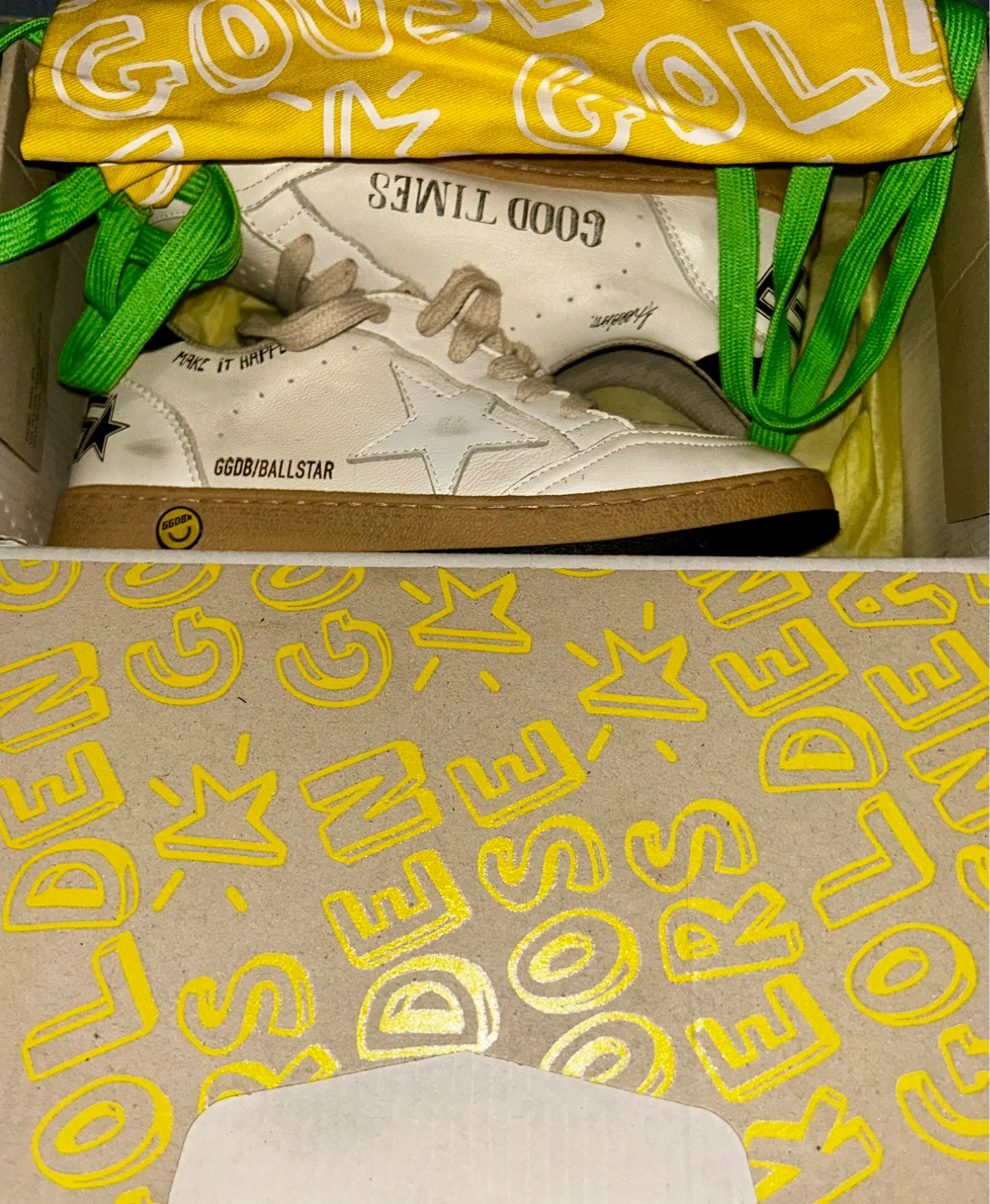 Golden Goose GGDB/Ballstar White Leather Sneakers