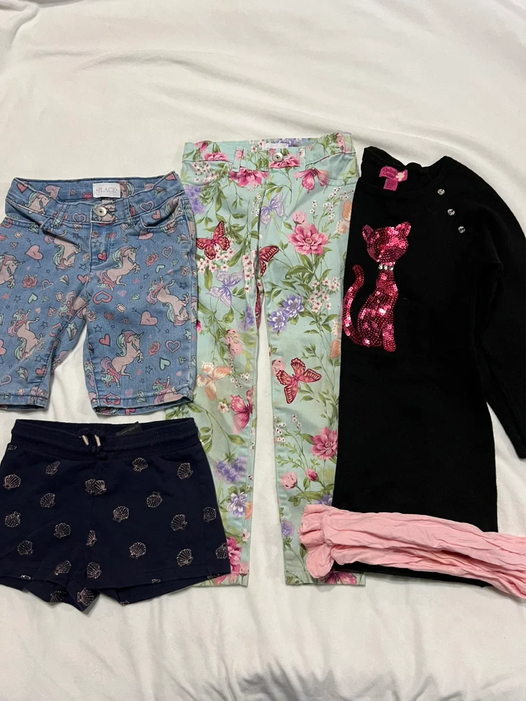 Girls Clothing Bundle: Jeans, Pants, Shorts, Sweater